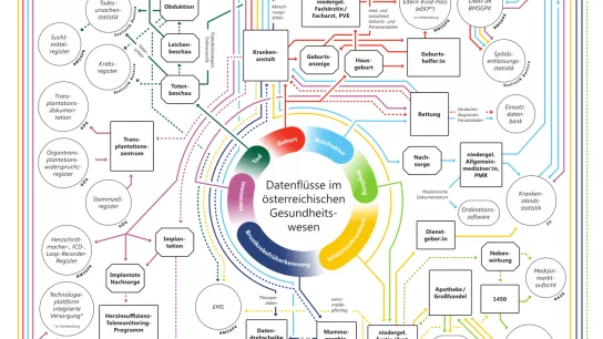 Schematische Darstellung Gesundheitsdatenwege in Österreich